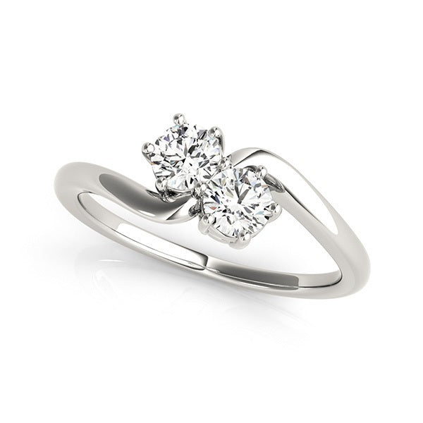 Platinum 1 CT TW Round Diamond Two-Stone Ring