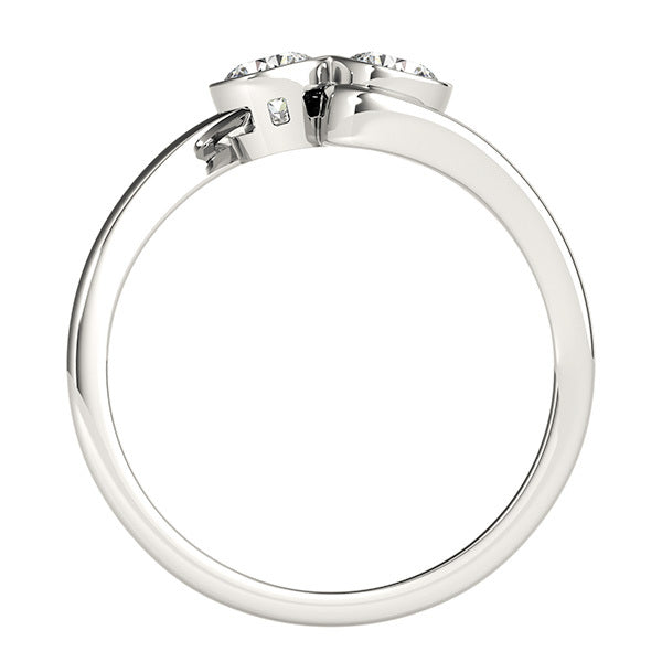 Platinum White Two-Stone Diamond Fashion Ring