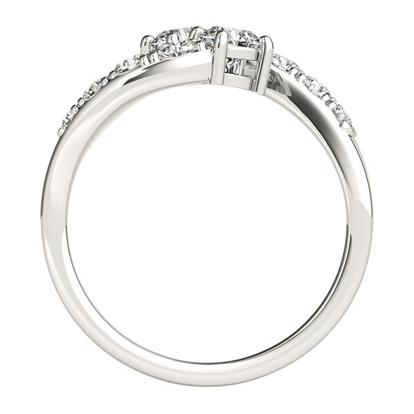 14K White Gold Round Diamond Fashion Ring