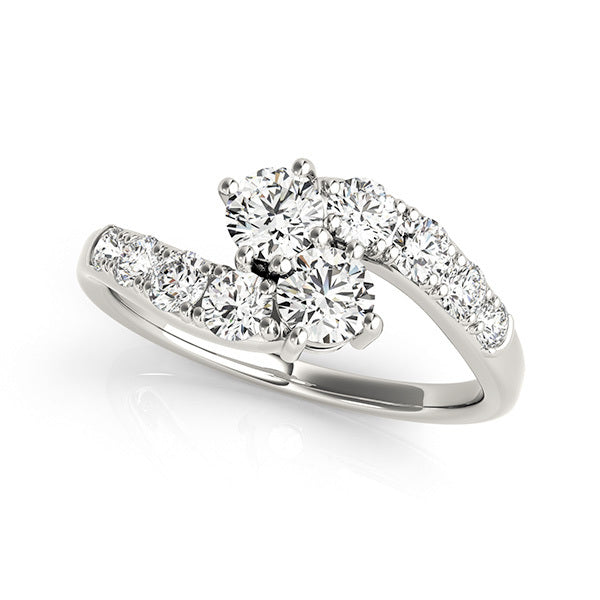 14K White Gold Round Diamond Fashion Ring