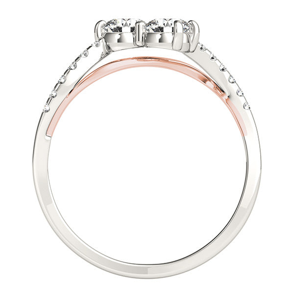 Platinum White Diamond Two-Stone Ring