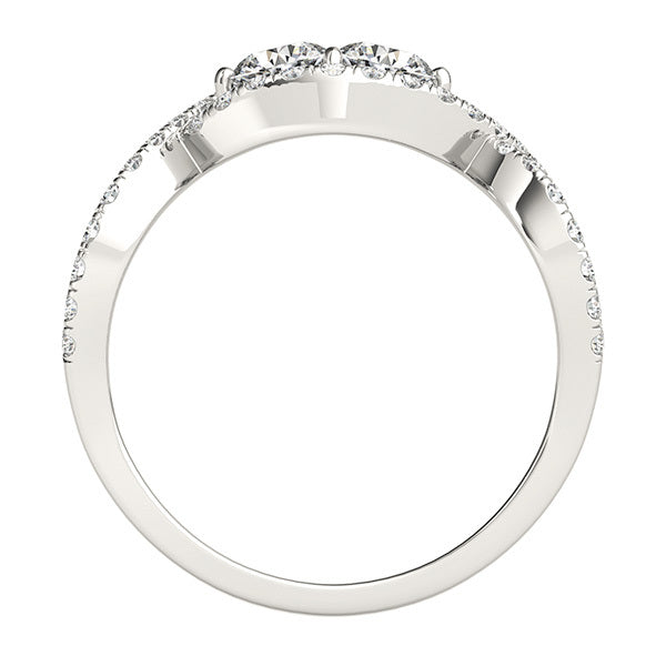 Platinum White Diamond Two-Stone Ring