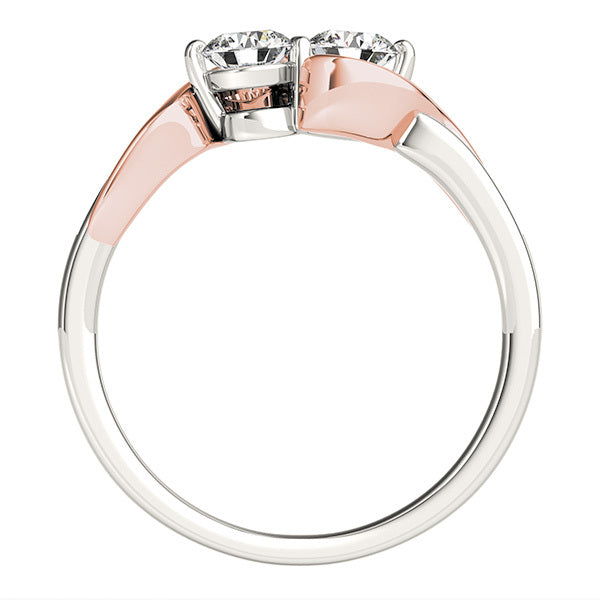 14K White Gold Round Diamond Fashion Ring