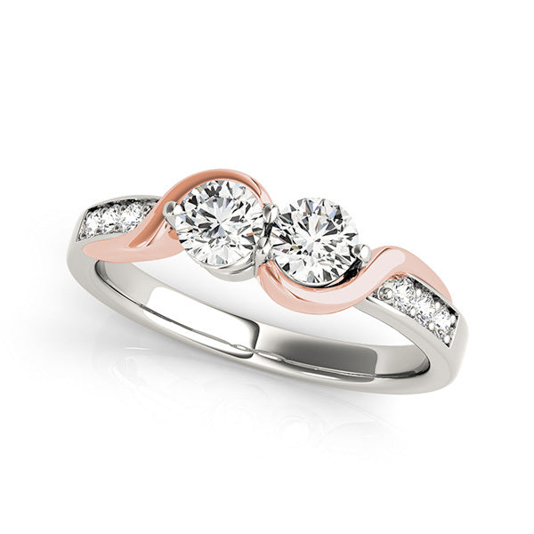 14K White Gold Round Diamond Fashion Ring
