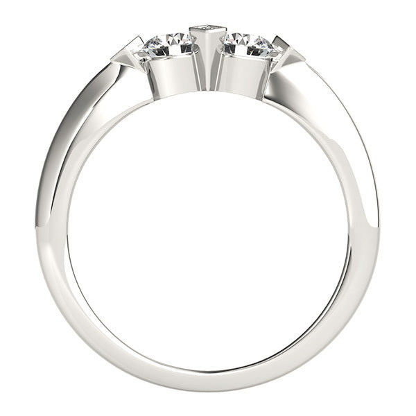 Platinum 1 CT Diamond Two-Stone Fashion Ring