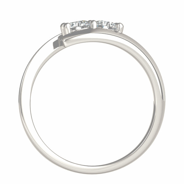 18K White Gold 1 CT Two-Stone Diamond Ring