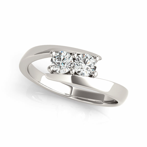 14K White Gold 1CT Two-Stone Diamond Ring