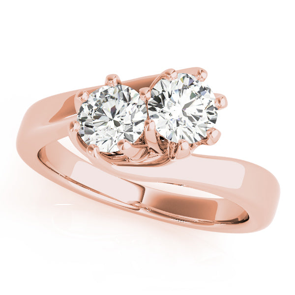18K Rose Gold Two-Stone 1ctw Diamond Ring
