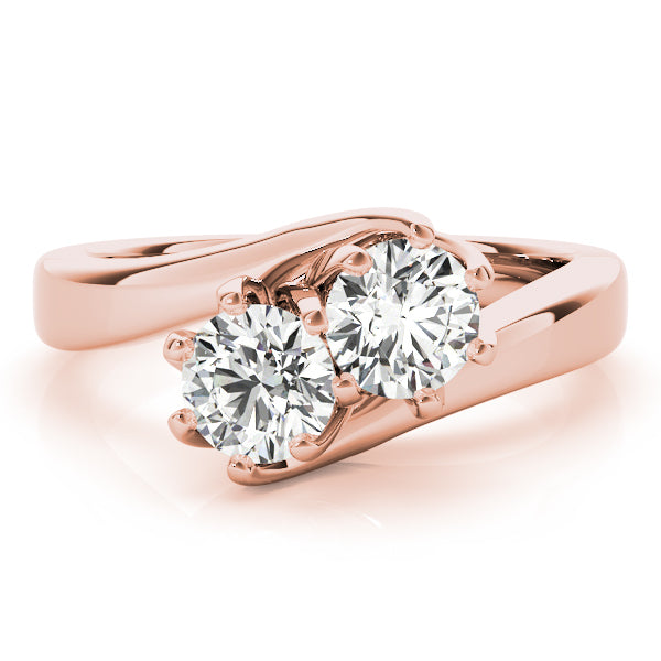 18K Rose Gold Two-Stone 1ctw Diamond Ring