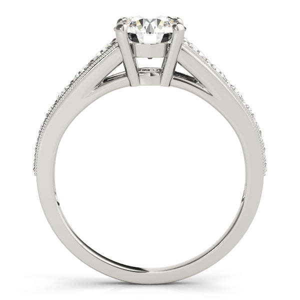 Platinum 1.38 CT Round Diamond Engagement Ring