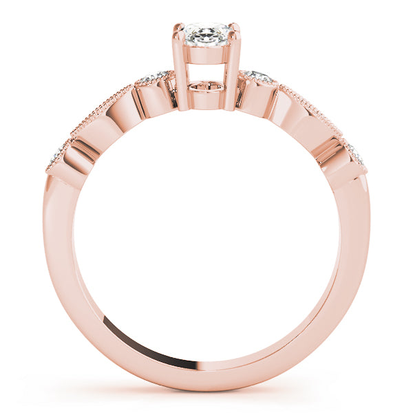 18K Rose Gold Oval Diamond Ring