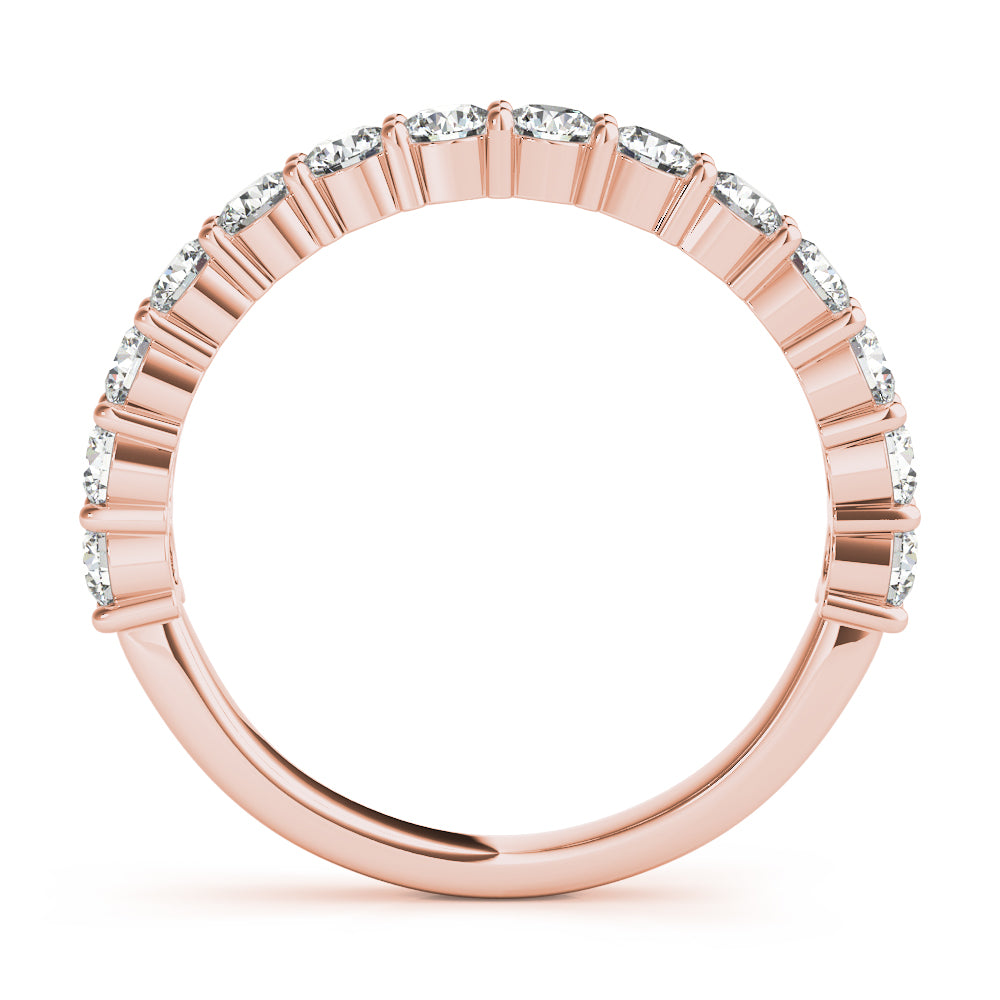 18K Rose Gold 1 CT Diamond Wedding Band