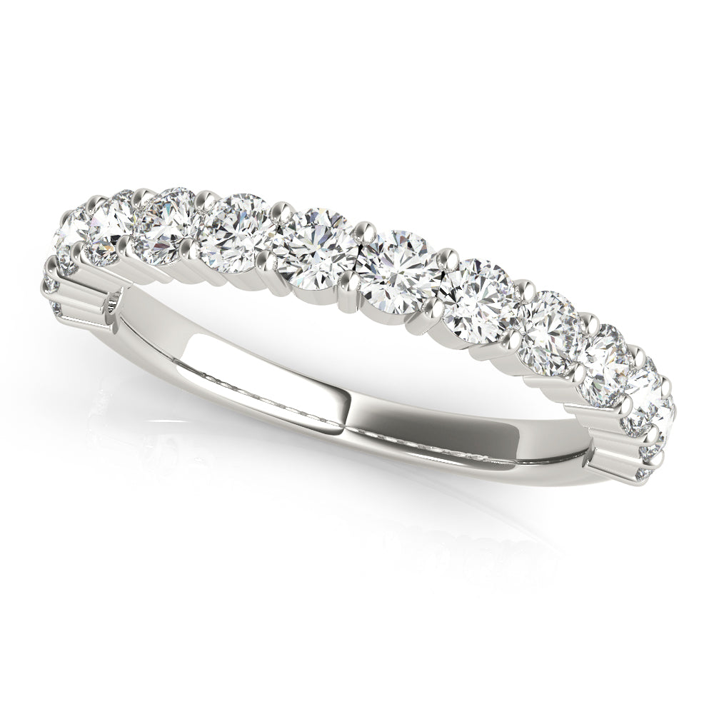 18K White Gold Multi-Diamond Wedding Band