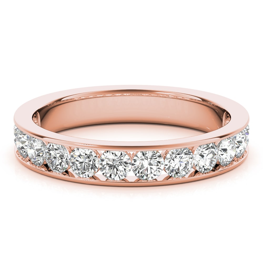 18K Rose Gold 1 ct tw Diamond Wedding Ring