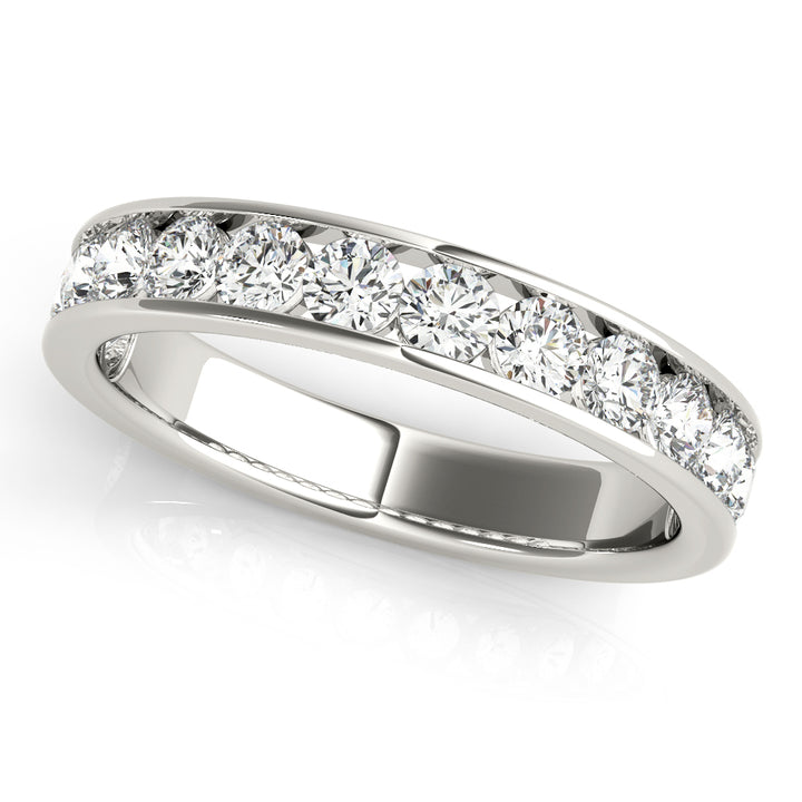 18K White Gold 1 CT Diamond Wedding Band