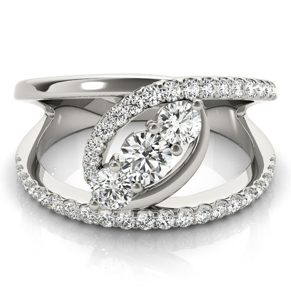 14K White Gold Multi-Diamond Fashion Ring