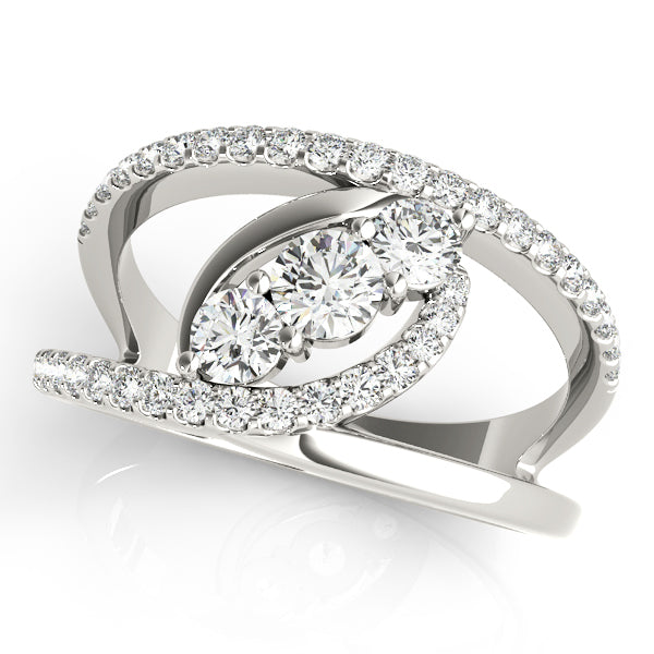 14K White Gold Multi-Diamond Fashion Ring