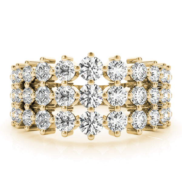 18K Yellow Gold Round Diamond Fashion Ring