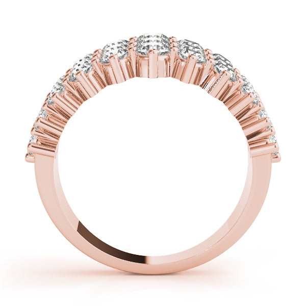 18K Rose Gold Round Diamond Fashion Ring