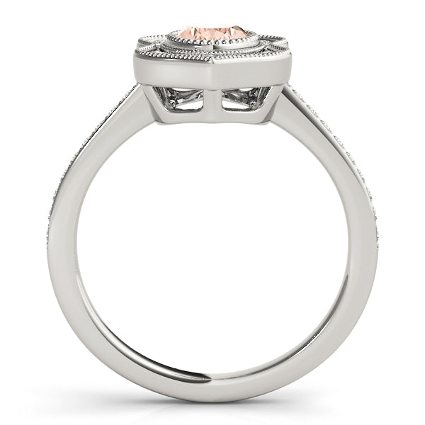 Platinum White Oval Diamond Fashion Ring