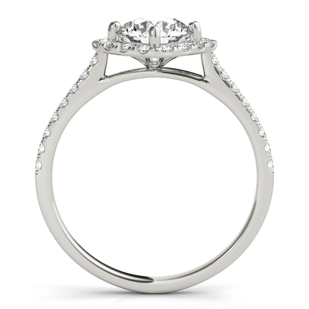 14K White Gold 1.33ctw Round Diamond Halo Ring