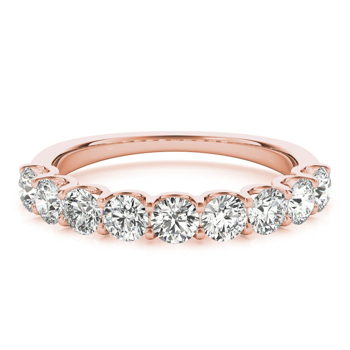 14K Rose Gold Round Diamond Wedding Ring