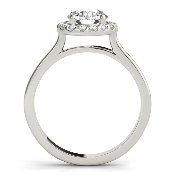 Platinum 1.25 ctw Round Diamond Halo Engagement Ring