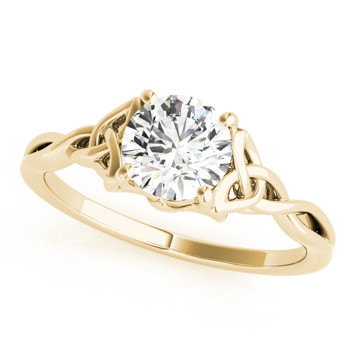 18K Yellow Gold 1/2 CT Round Diamond Engagement Ring