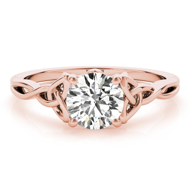 14K Rose Gold 1/2 CT Round Diamond Engagement Ring