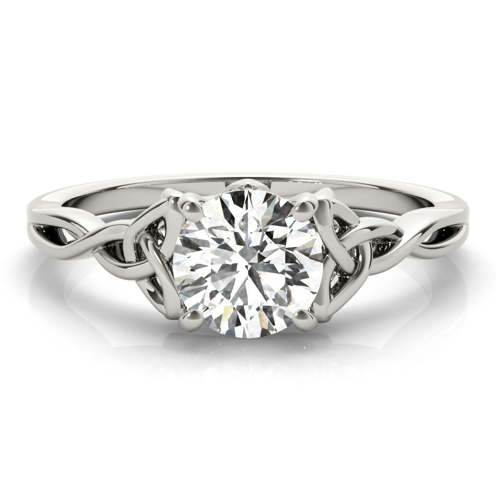 Platinum 1/2 CT Round Diamond Engagement Ring