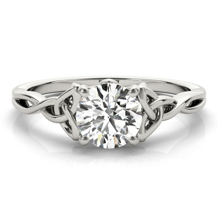 18K White Gold 1/2 CT Round Diamond Engagement Ring