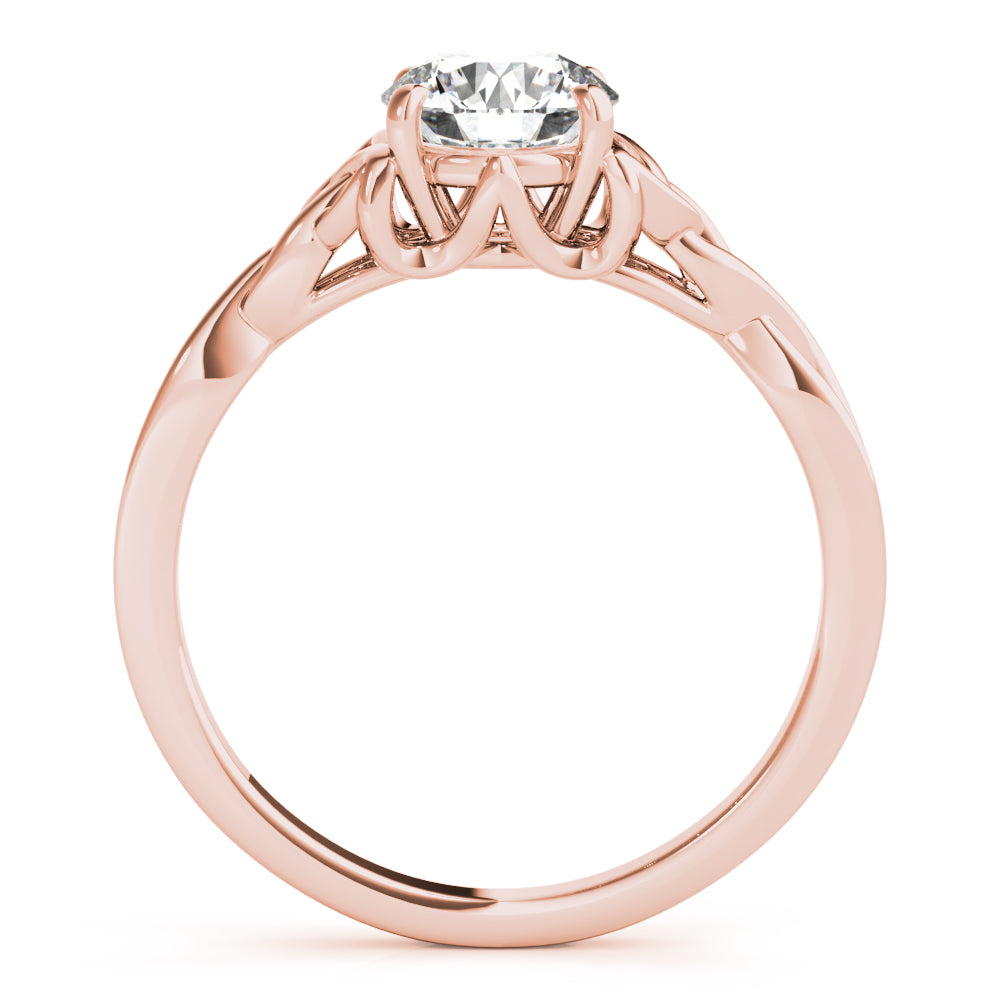 14K Rose Gold 1/2 CT Round Diamond Engagement Ring