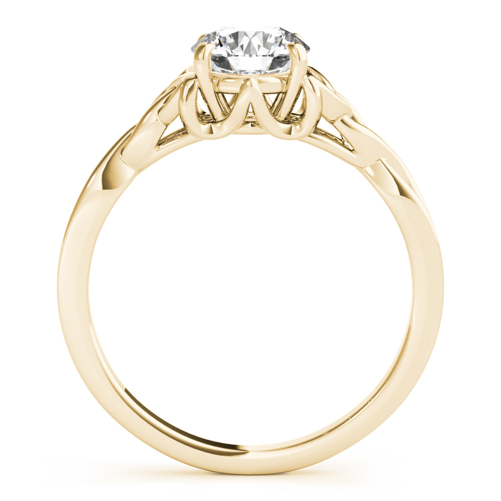 18K Yellow Gold 1/2 CT Round Diamond Engagement Ring