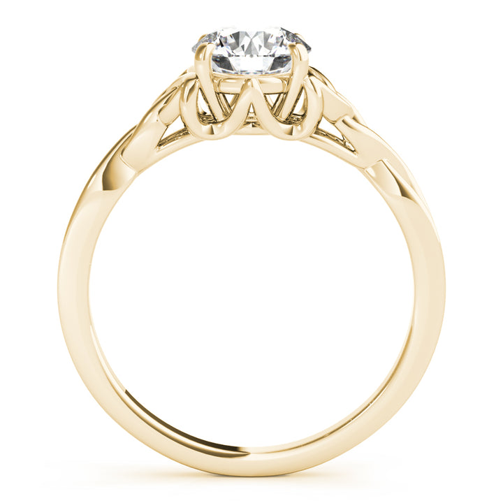 18K Yellow Gold 1/2 CT Round Diamond Engagement Ring