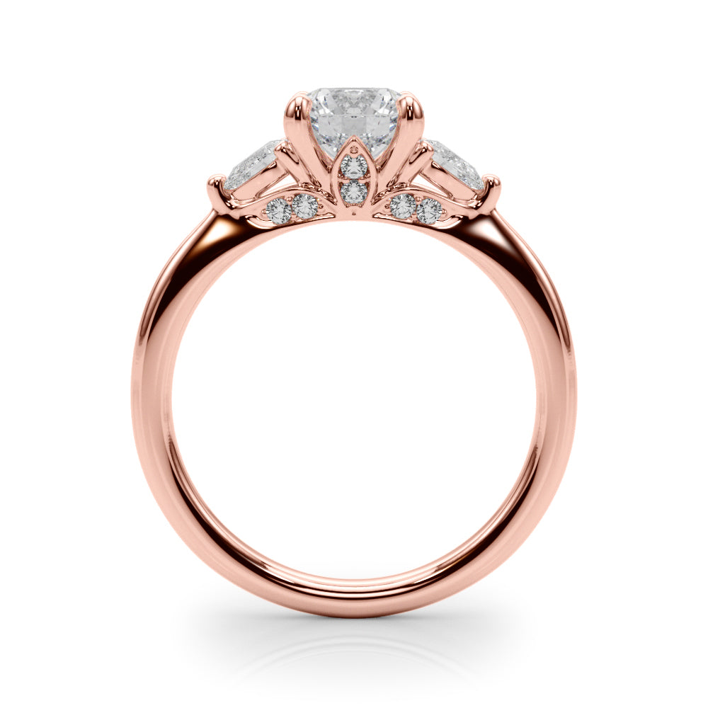 18K Rose Gold Diamond Engagement Ring