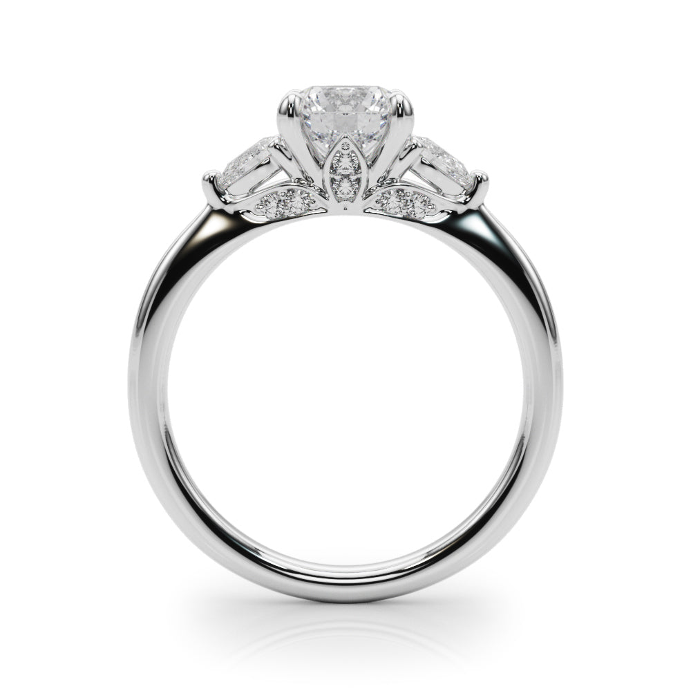 14K White Gold Round Diamond Engagement Ring