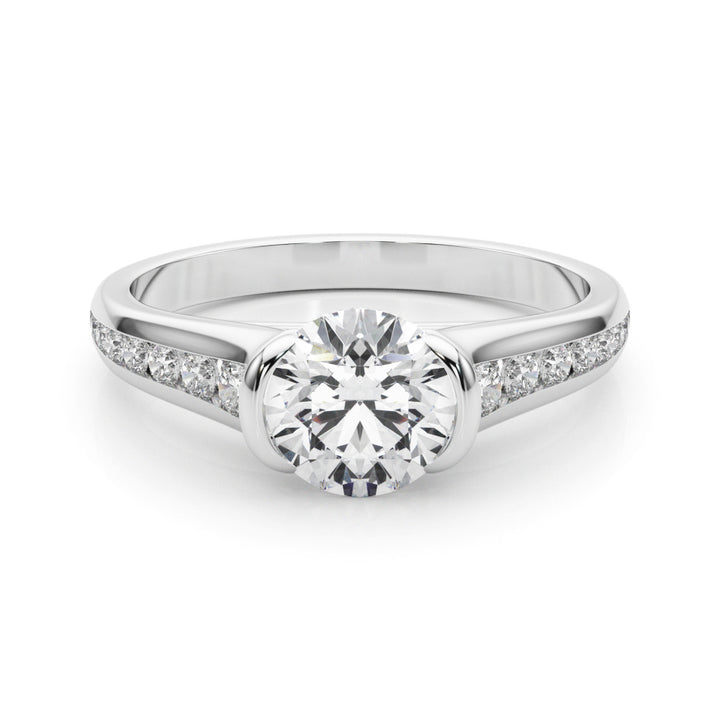 14K White Gold Diamond Engagement Ring 0.5 ct