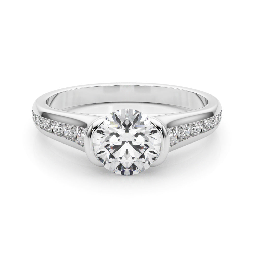 Round Diamond Single Row Engagement Ring