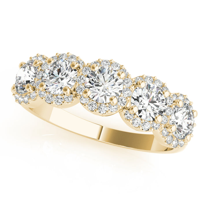 14K Yellow Gold 1.5 ctw Multi-Diamond Wedding Band