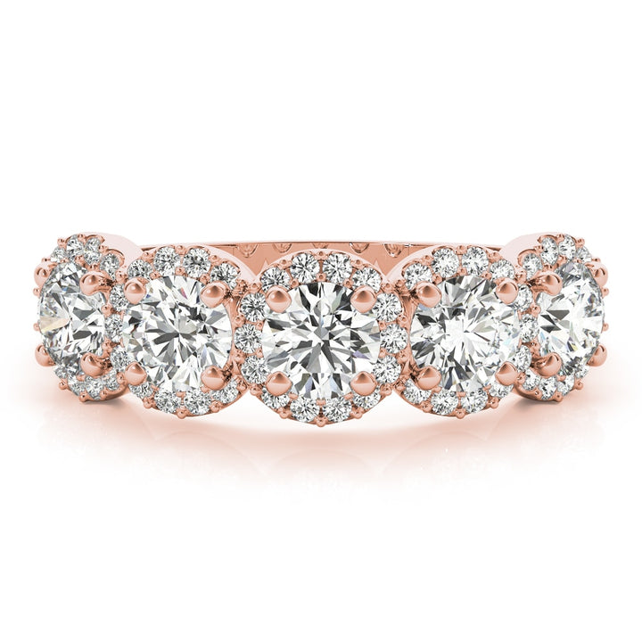 14K Rose Gold 1 1/2 ct tw Diamond Wedding Ring