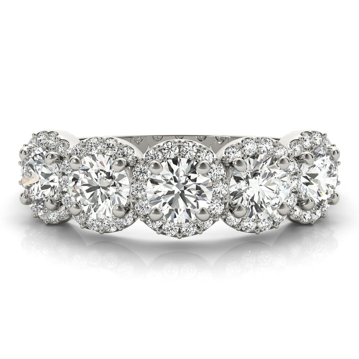 Platinum Multi-Diamond Wedding Ring 1.5 CTW