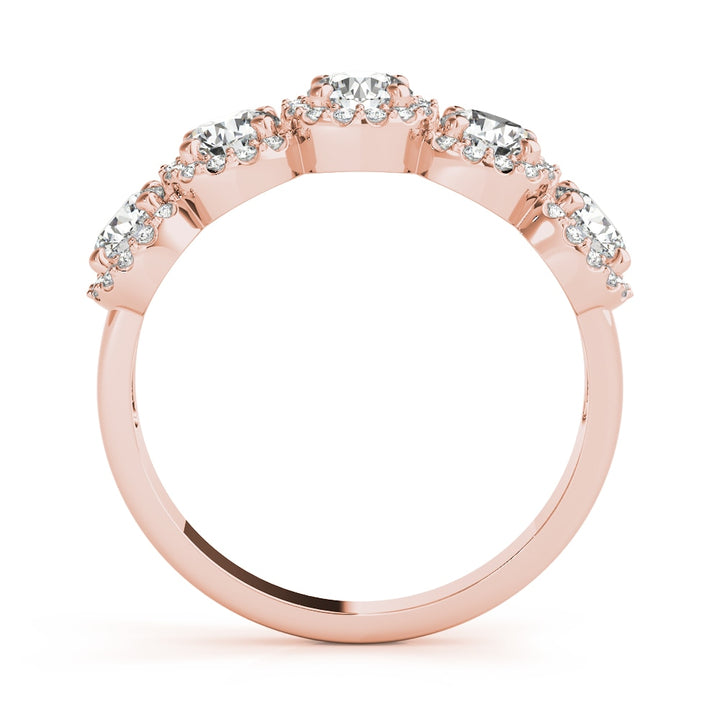 14K Rose Gold 1 1/2 ct tw Diamond Wedding Ring