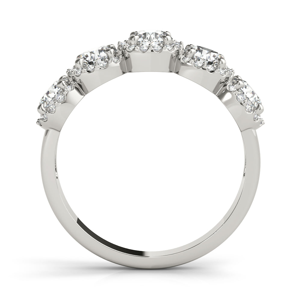 14K White Gold Round Diamond Wedding Ring