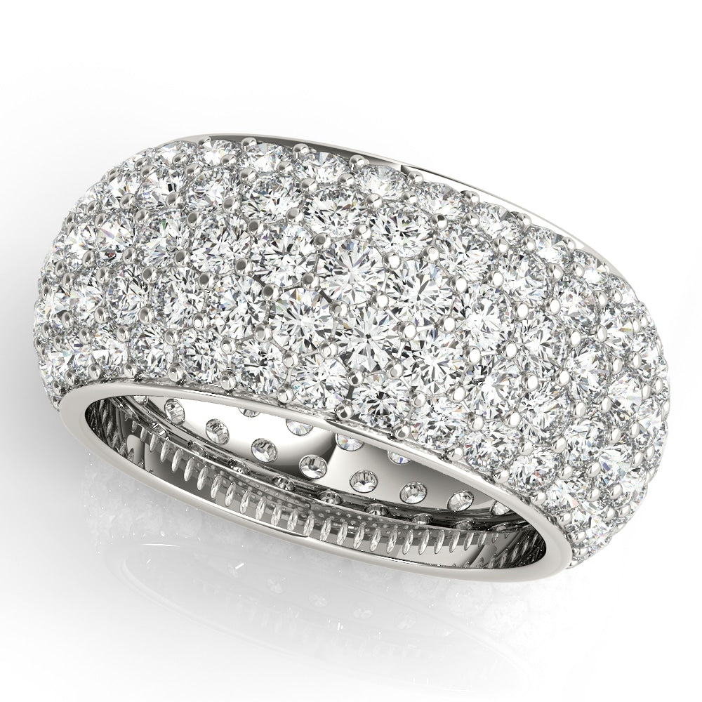 18K White Gold 5 1/5 ct tw Pave Diamond Wedding Ring
