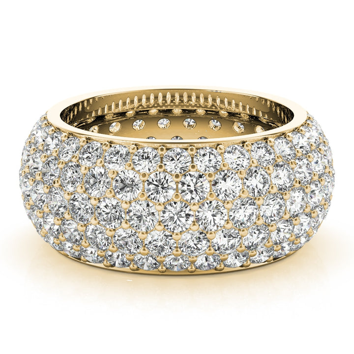 18K Yellow Gold 5 1/5 ct tw Pave Diamond Wedding Ring