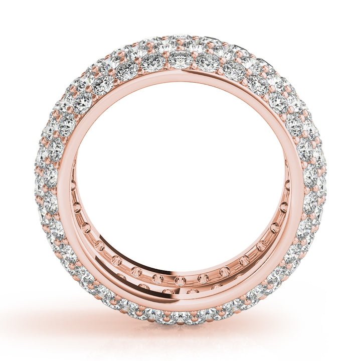 18K Rose Gold 5 1/5 ct tw Pave Diamond Wedding Ring