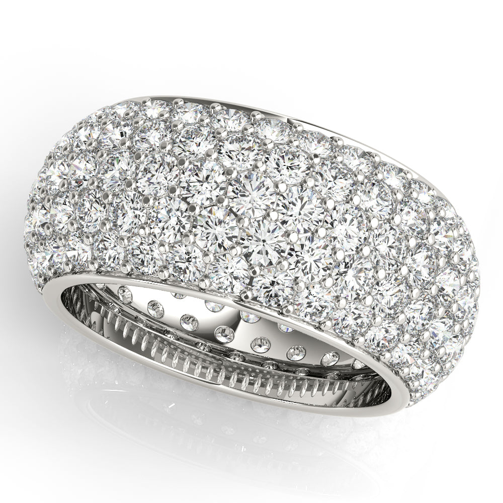 14K White Gold Pave Diamond Wedding Band