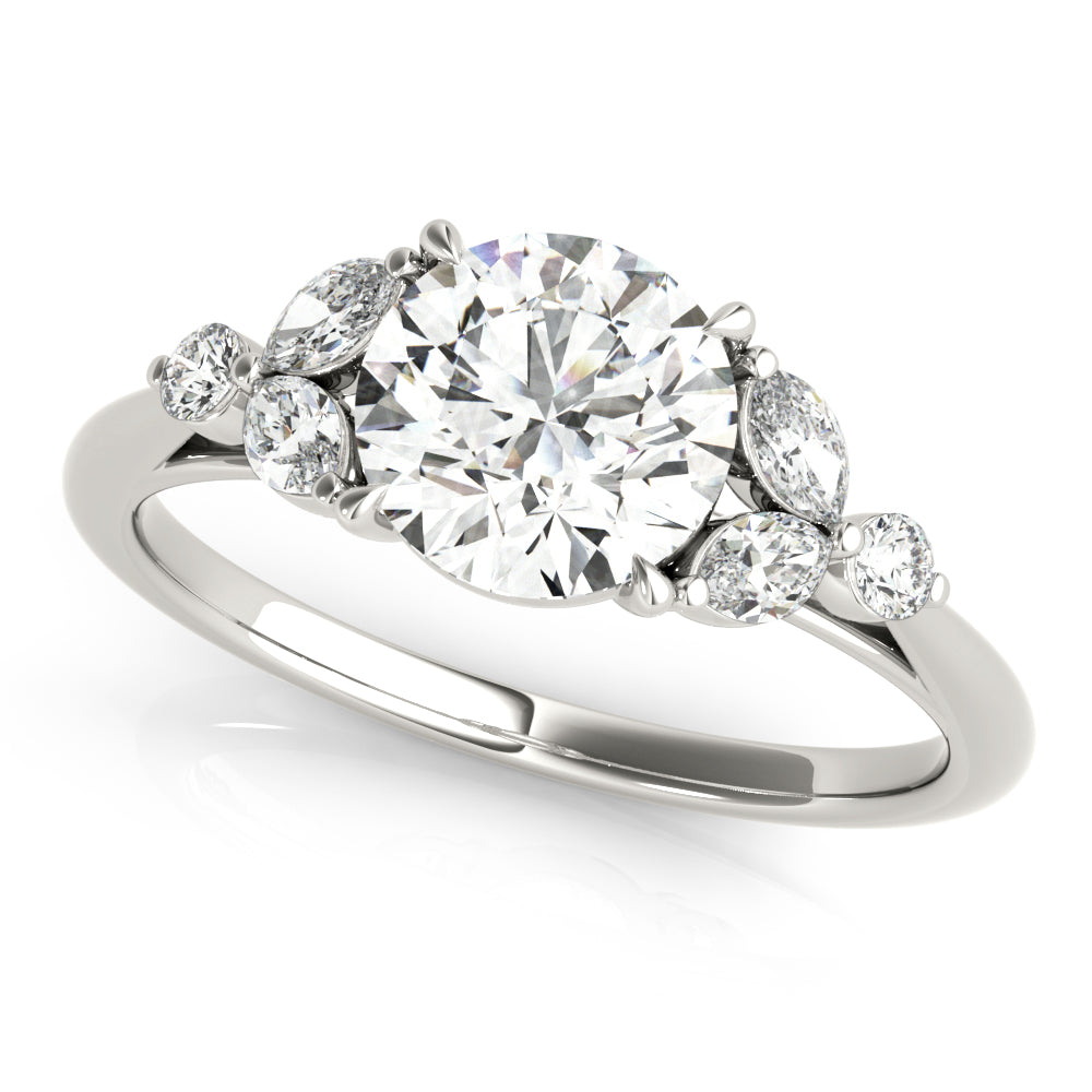 18K White Gold 1 1/3 ct tw Fancy Shape Diamond Engagement Ring