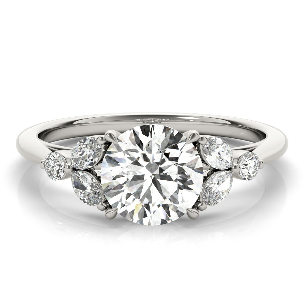 14K White Gold Diamond Engagement Ring 1.33ctw