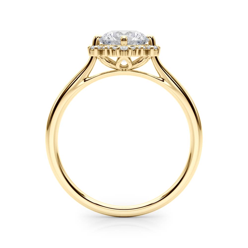 14K Yellow Gold 1 CT Diamond Halo Engagement Ring